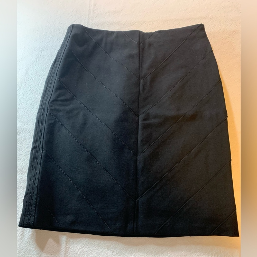 Y2K WHBM pencil skirt black diagonal stitching INSTANTLY SLIMMING fully lined